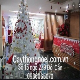 Mẫu trang trí cây thông trắng Noel 3m (mẫu 17)