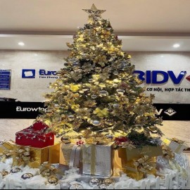 (combo) cây thông 1m80 tone vàng bạc ( mẫu 05)