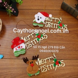 Chữ Merry Christmas in gấu - người tuyết
